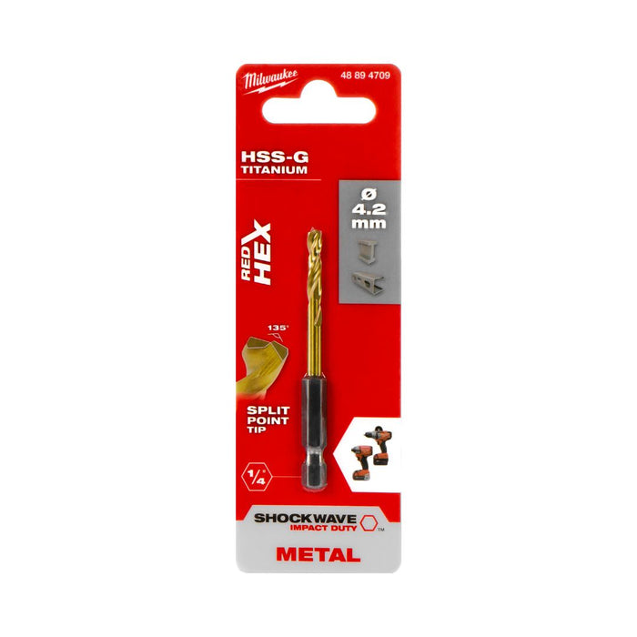 Milwaukee Udarna burgija za metal, HSS-G Tin, 4,2 x 28/74 mm, 48894709