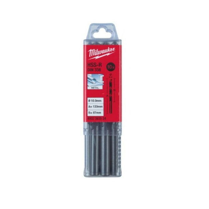 Milwaukee Set burgija za metal, HSS-R, 8 x 75/117 mm, 10 kom, 4932363514