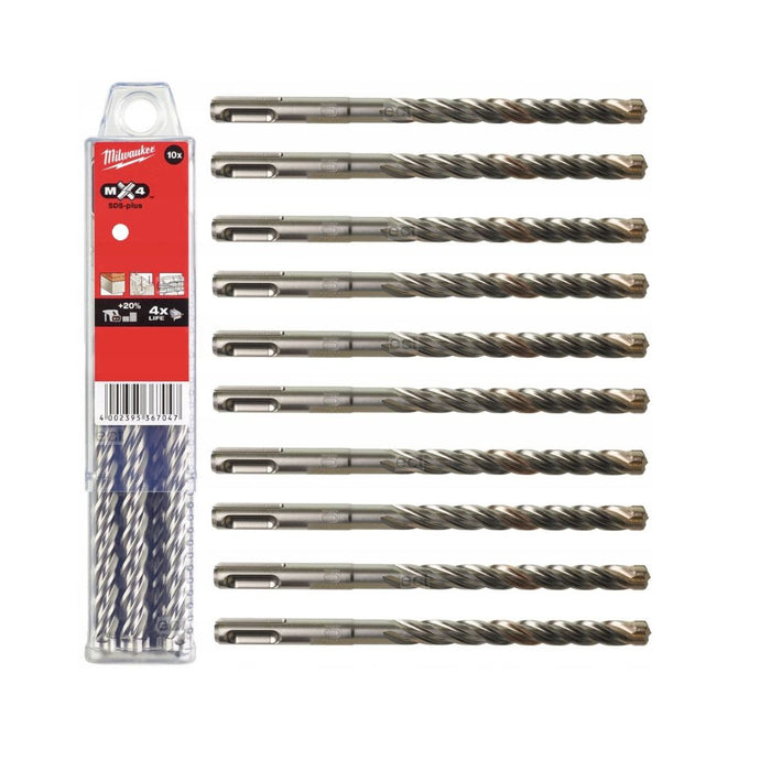 Milwaukee Burgija za beton, SDS Plus MX4, 4 - rezna, 6,5 x 200/265 mm, 10 kom, 4932459588