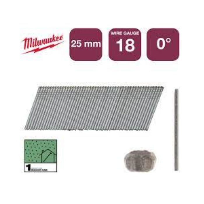 Milwaukee Ekseri 18G za M18 FN18GS, 1,05 x 1,25 x 25 mm, 5000 kom, 4932492551