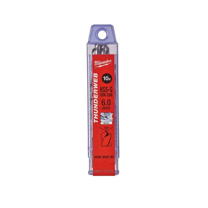 Milwaukee Set burgija za metal, HSS-G, 6 x 57/93 mm, Thunderweb, 10 kom, 4932352390