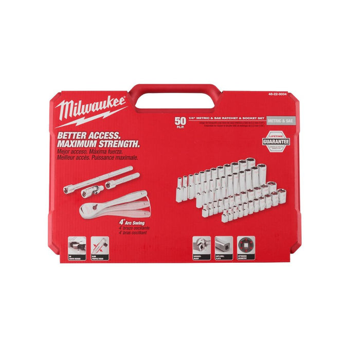 Milwaukee Set nasadnih ključeva 1/4”, Metric, 50 kom, 4932464944