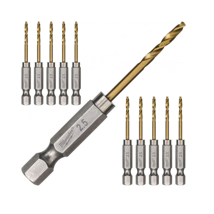 Milwaukee Set burgija za metal, HSS-G, 2,5 x 19/62 mm, Shockwave, 4932478175