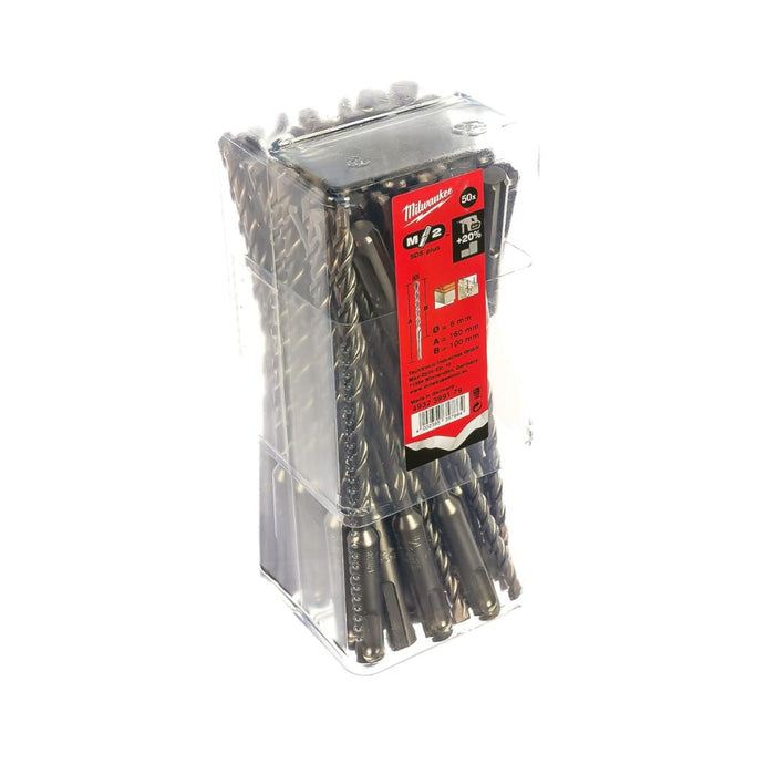 Milwaukee Set burgija za beton, SDS-Plus M2, 2 - rezna, 6 x 100/160 mm, 4932399179