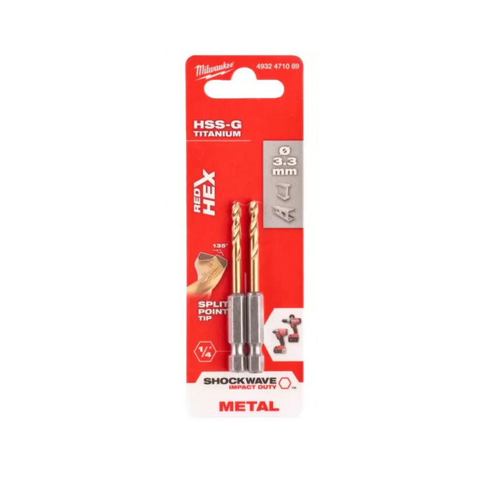 Milwaukee HSS-G burgija za lim i metal, Hex, 3,3 x 24/67 mm, Shockwave, 4932471089