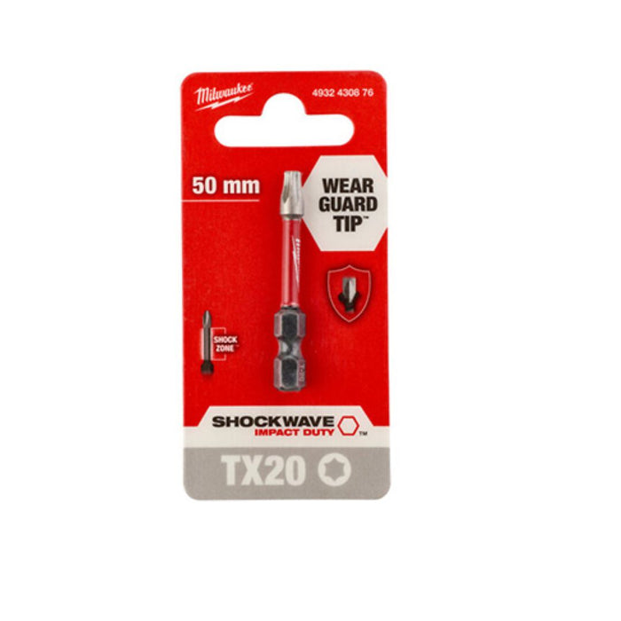 Milwaukee Udarni bitovi TX ojačani - TX20 x 50 mm, 1 kom, 4932430876