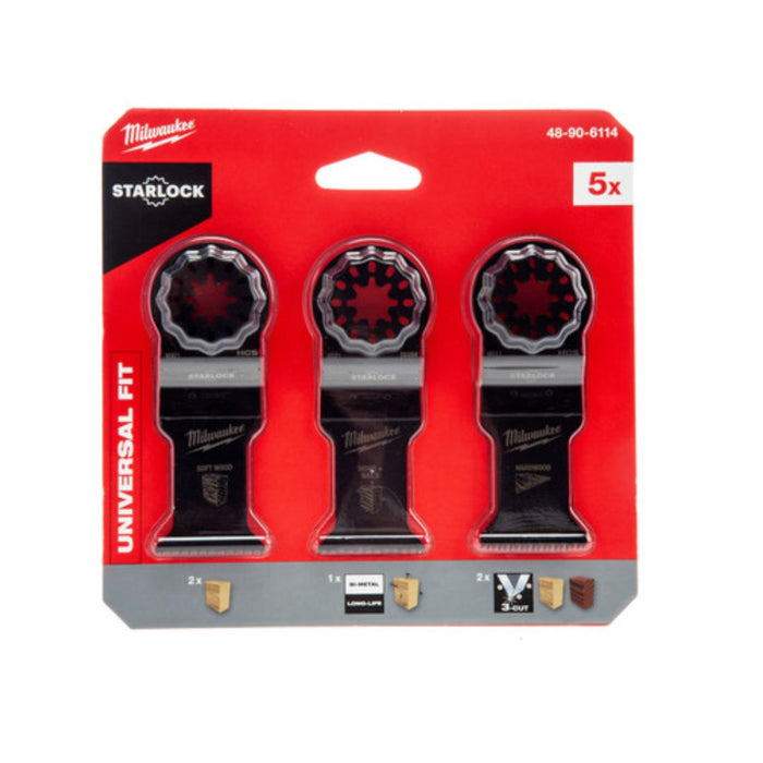 Milwaukee Set sečiva za drvo i metal za višenamenski alat, 5 kom, 48906115