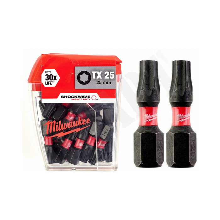 Milwaukee Udarni bitovi TX ojačani - TX25 x 25 mm, 25 kom, 4932430880