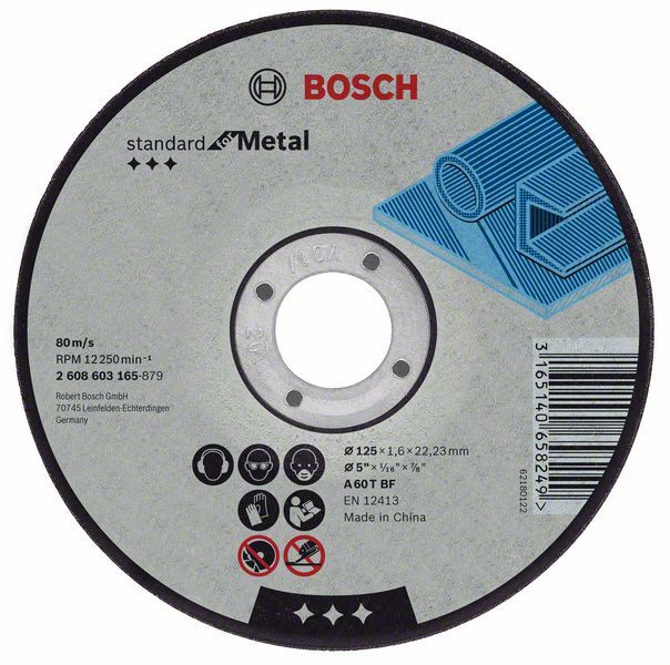 Bosch Rezna ploča ispupčena Standard for Metal A 30 S BF, 115 mm, 22,23 mm, 2,5 mm, Kolenasti