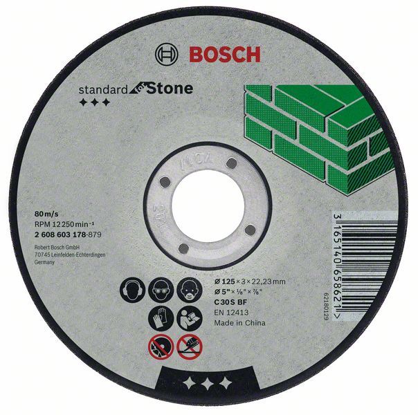 Bosch Rezna ploča ravna Standard for Stone C 30 S BF, 125 mm, 22,23 mm, 3,0 mm, Ravni