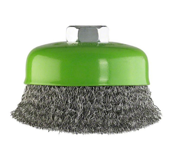 Bosch Lončasta četka, nerđajuća 75 mm, 0,3 mm, M14, <b>Lončasta četka – talasasta žica, nerđajuća</b>, <b>Prikladna za</b> lake do srednje radove čišćenja na srednjim do velikim površinama od nerđajućeg čelika, aluminijuma i obojenog metala, na primer za 