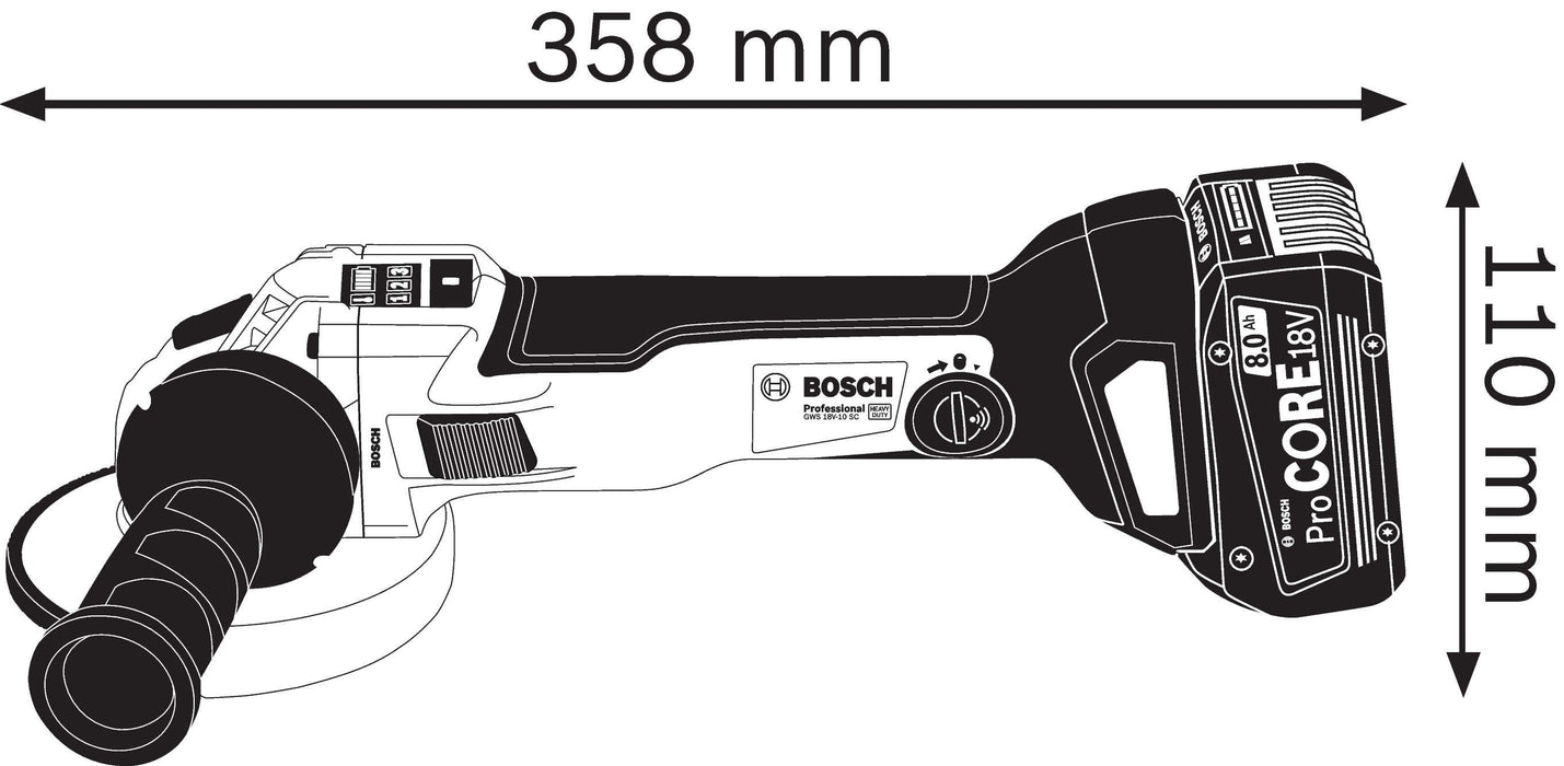 Bosch GWS 18V-10 SC Solo 150mm akumulatorska ugaona brusilica (06019G350B) 