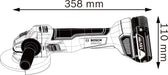 Akumulatorska ugaona brusilica Bosch GWS 18V-10; 2x5,0Ah; L-Boxx; 125mm (06019J4004)