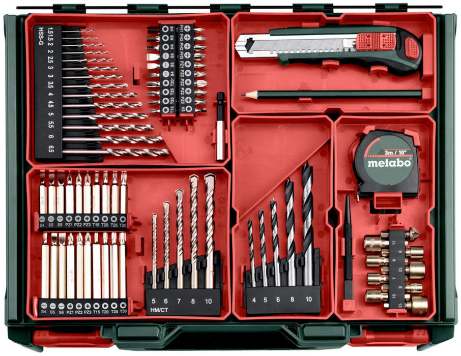 Akumulatorska vibraciona bušilica - odvrtač Metabo sa priborom 78 delova SB 18 L Set 2x2.0Ah 18V (602317710)-SBT Alati Beograd