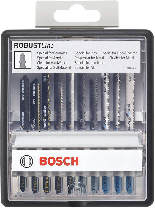 Bosch 10-delni Robust Line set listova ubodne testere Top Expert T-prihvat T 130 RIFF; T 118 AHM; T 141 HM; T 101 A; T 113 A; T 101 BF; T 101 BIF; T 118 AF; T 227 D; T 123 X