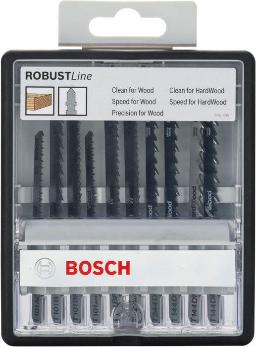 Bosch 10-delni Robust Line set listova ubodne testere Wood Expert T-prihvat T 101 AO; T 101 B; T 101 BR; T 101 AOF; T 101 BF; T 101 BRF; T 244 D; T 144 D; T 144 DF; T 144 DP