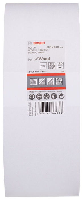 Bosch 10-delni set brusnih traka X440 100 x 610 m granulacija 80 - pakovanje od 10 komada (2608606136)