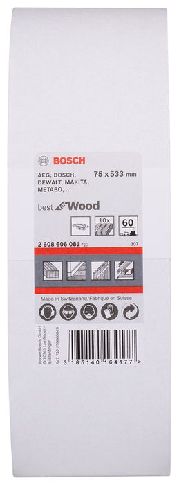 Bosch 10-delni set brusnih traka X440 75 x 533 mm, 60 pakovanje od 10 komada (2608606081)
