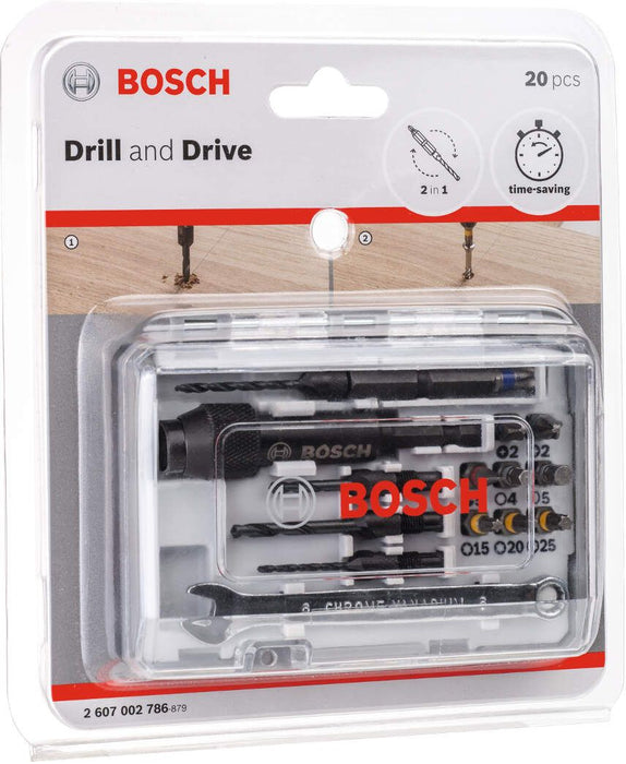 Bosch 20-delni set bitova odvrtača i burgija sa upuštačima Drill&Drive - 2607002786