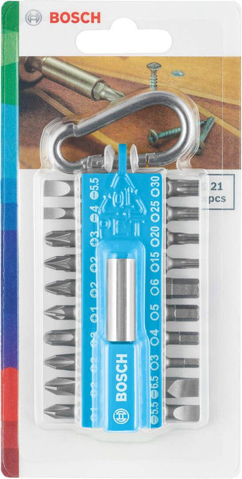 Bosch 21-delni set bitova odvrtača sa kopčom - plavi (2607002822)