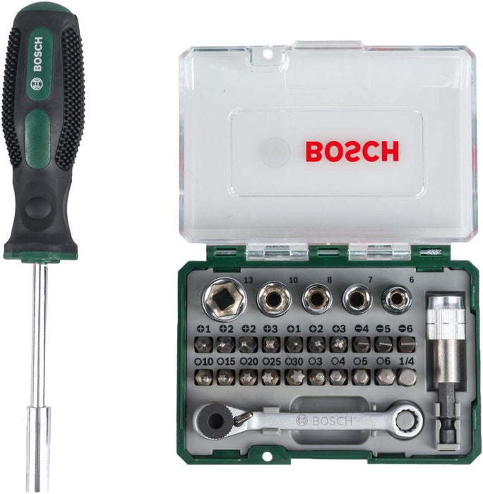 Bosch 27-delni set bitova sa čegrtaljkom i ručnim zavrtačem (2607017331)