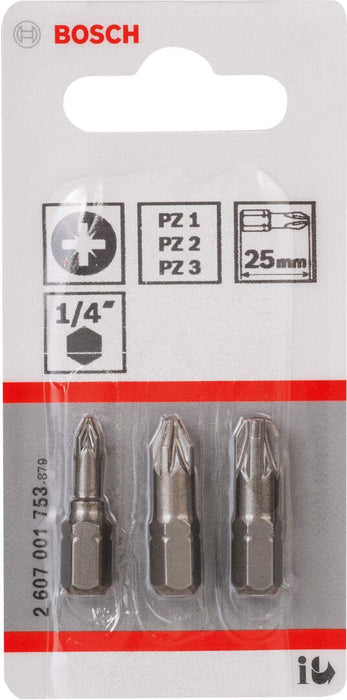 Bosch 3-delni set bitova odvrtača ekstra tvrdi PZ1; PZ2; PZ3; 25mm (2607001753)