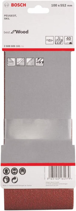 Bosch 3-delni set brusnih traka X440 100 x 552 mm granulacija 40 - pakovanje od 3 komada (2608606161)