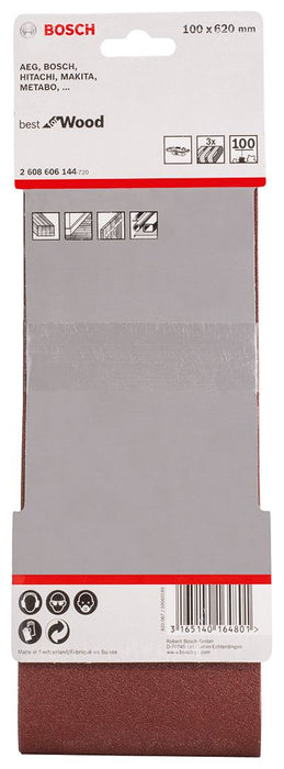 Bosch 3-delni set brusnih traka X440 100 x 620 mm granulacija 100 - pakovanje od 3 komada (2608606144)