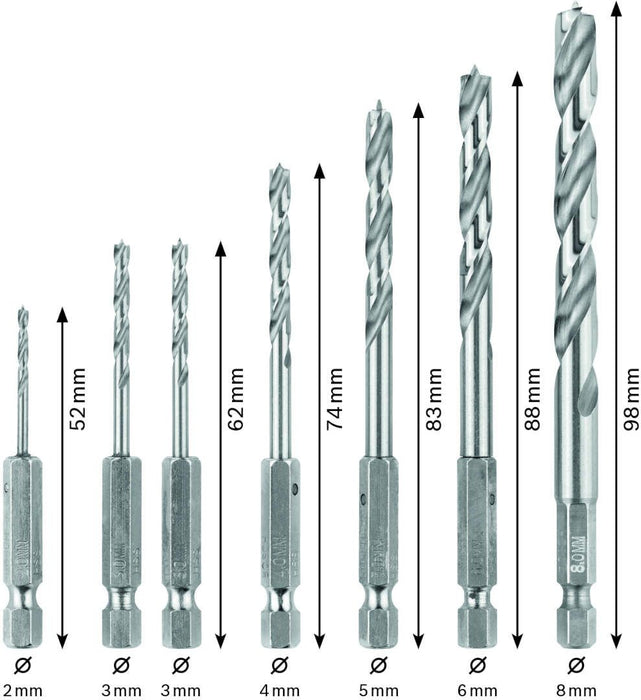 Bosch 7-delni Robust Line set burgija za drvo sa šestostranim prihvatom (2607019923)