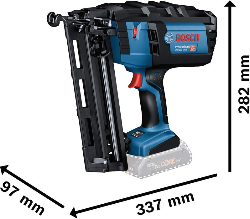 Bosch akumulatorski pištolj za eksere GNH 18V-64 M Professional 18V; Solo bez baterije i punjača + L-Boxx kofer (0601481001)