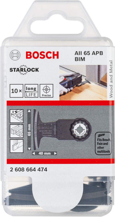 Bosch BIM list testere za uranjanje AII 65 APB Wood and Metal 40 x 65 mm - pakovanje od 10 komada - 2608662541