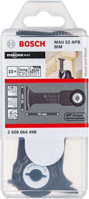 Bosch BIM list testere za uranjanje MAII 52 APB Wood and Metal 52 x 70 mm - pakovanje od 10 komada - 2608664498