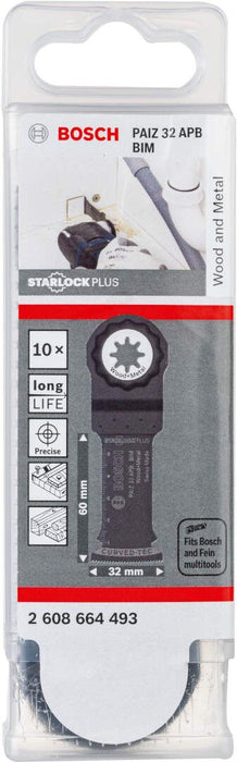Bosch BIM list testere za uranjanje PAIZ 32 APB Wood and Metal 60 x 32 mm - pakovanje od 10 komada - 2608664493