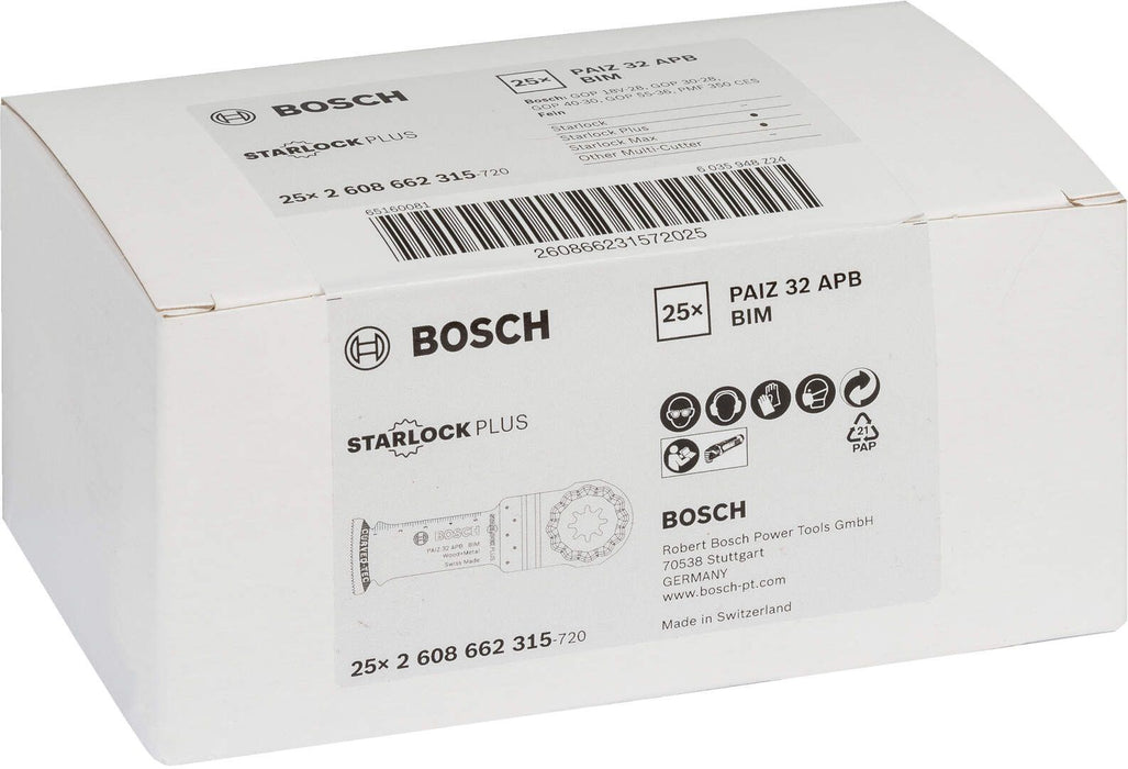 Bosch BIM list testere za uranjanje PAIZ 32 APB Wood and Metal 60 x 32 mm - pakovanje od 25 komada - 2608662315