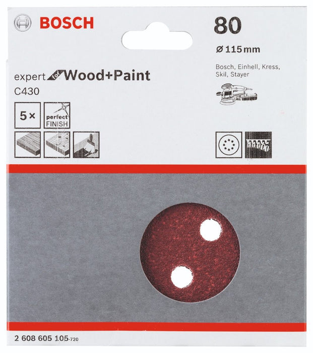 Bosch Brusni list C430, pakovanje od 5 komada 115 mm, 80 (2608605105)