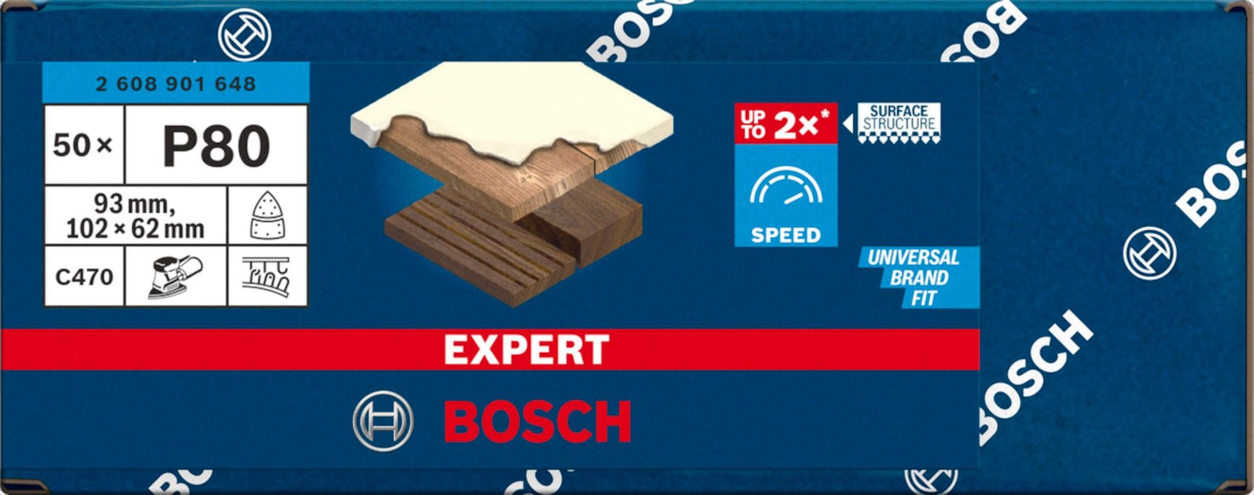 Bosch EXPERT list C470, 102x62/93 mm granulacija 80; pakovanje od 50 komada (2608901648)