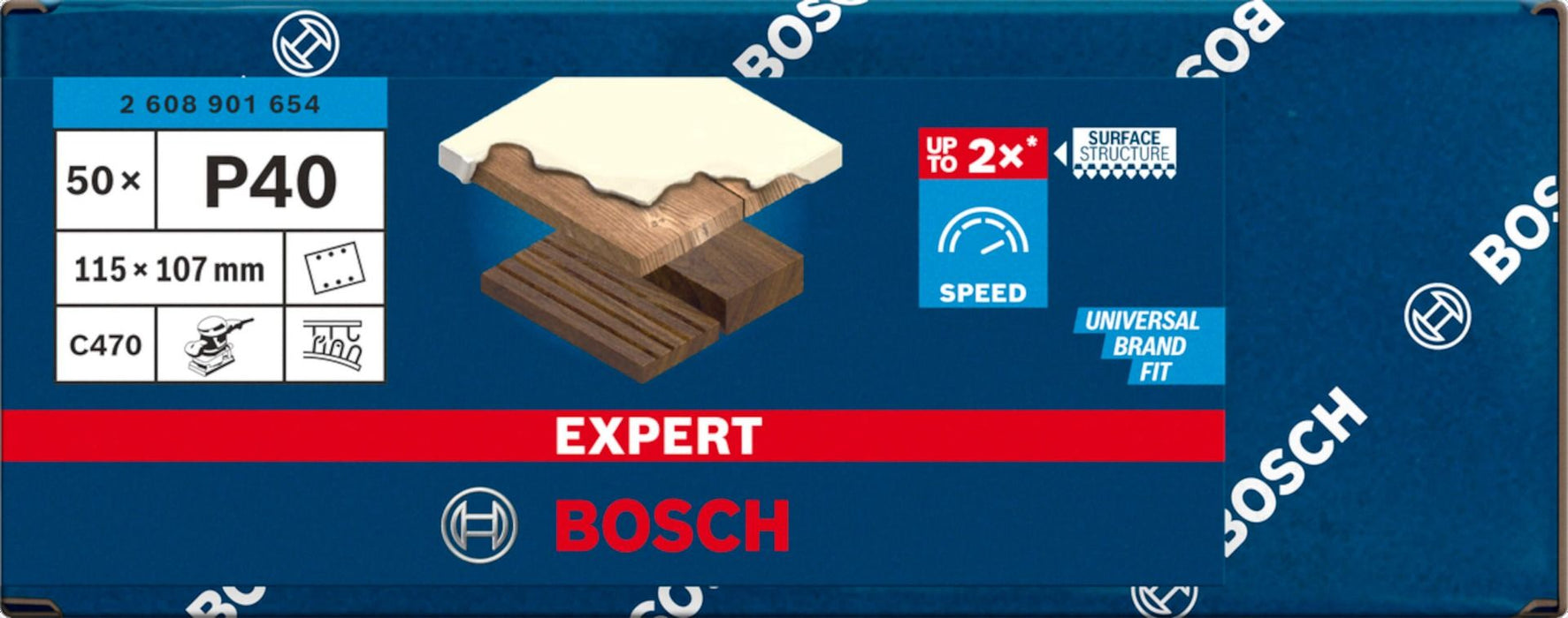 Bosch EXPERT list C470, 115 x 107mm granulacija 40; pakovanje od 50 komada (2608901654)