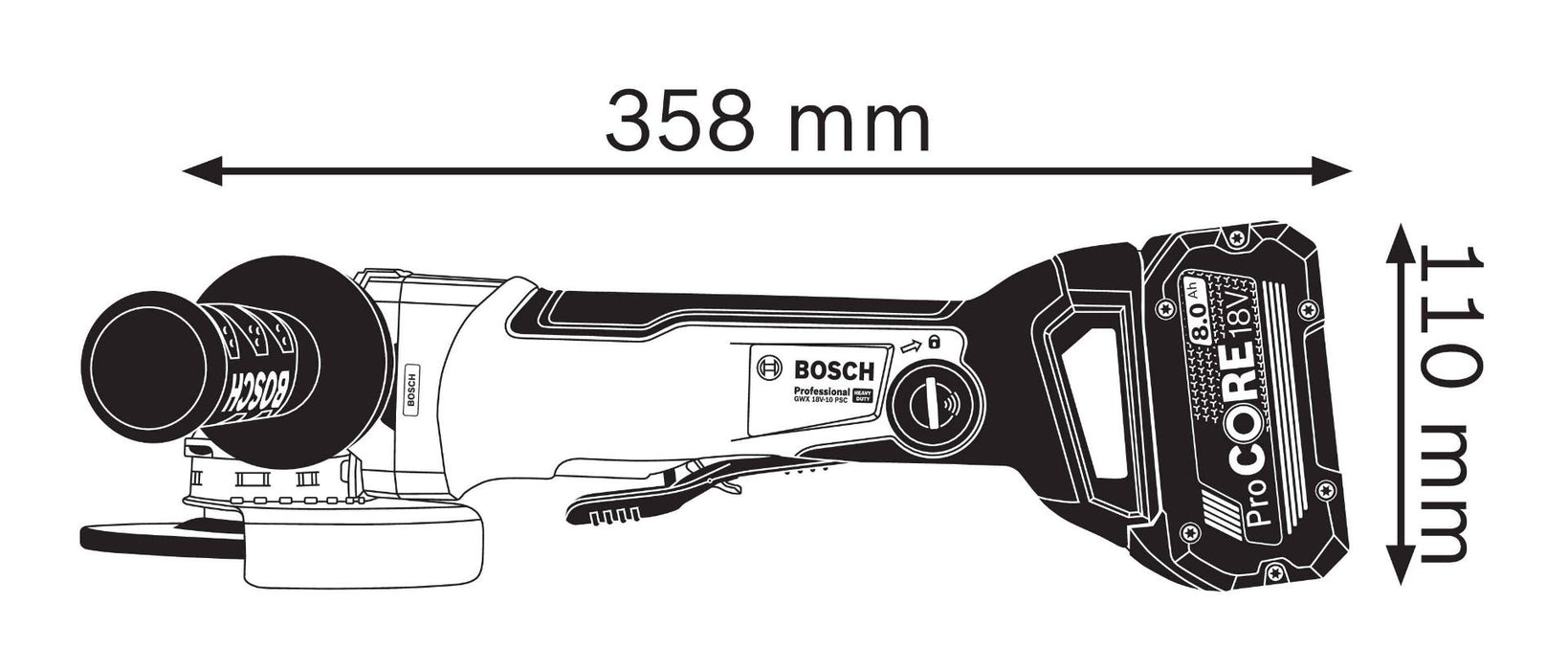 Akumulatorska ugaona brusilica Bosch GWX 18V-10 PSC Solo; 125mm; X-LOCK; bez baterije i punjača; PROtection; L-Boxx (06017B0800)