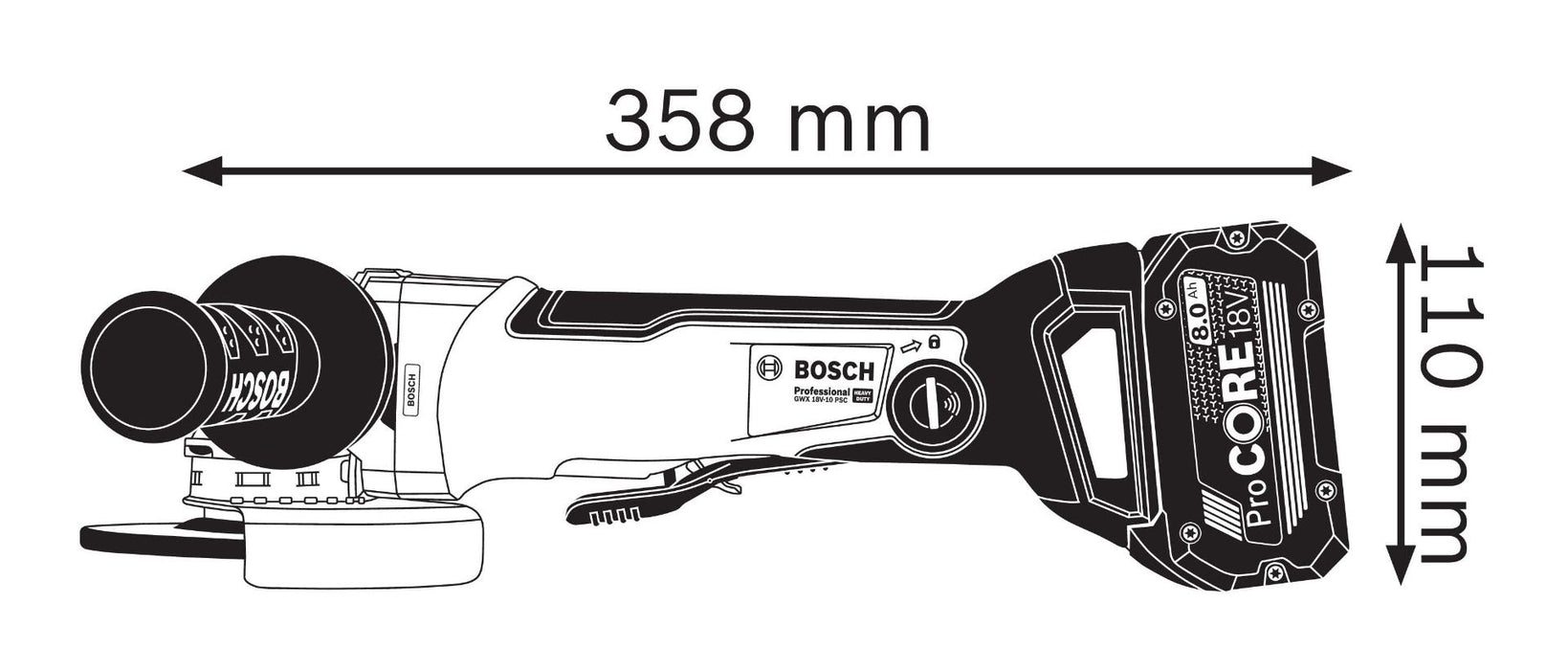 Akumulatorska ugaona brusilica Bosch GWX 18V-10 SC Solo; 125mm; X-LOCK; bez baterije i punjača; L-Boxx (06017B0400)