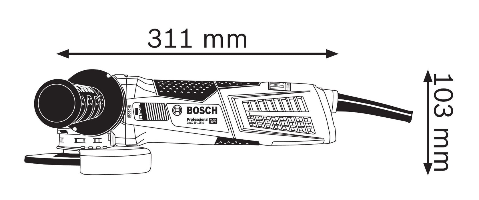 Ugaona brusilica mala Bosch GWX 19-125 S; 1.900W; X-Lock; 125mm (06017C8002)¸