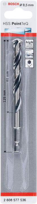 Bosch HSS spiralna burgija PointTeQ 9,5 mm sa šestougaonim HEX prihvatom pakovanje od 1 komada - 2608577536