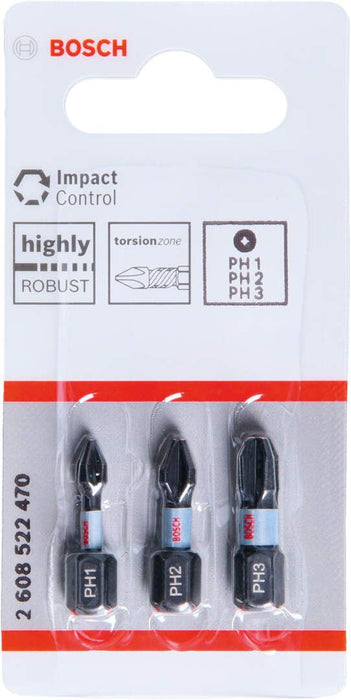 Bosch Impact Control 3-delni set bitova PH1 / PH2 / PH3 dužine 25mm (2608522470)