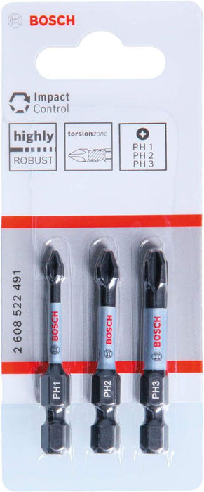 Bosch Impact Control 3-delni set bitova PH1 / PH2 / PH3 dužine 50mm (2608522491)