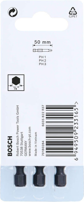 Bosch Impact Control 3-delni set bitova PH1 / PH2 / PH3 dužine 50mm (2608522491)