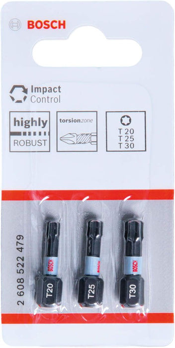 Bosch Impact Control 3-delni set bitova T20 / T25 / T30 dužine 25mm (2608522479)