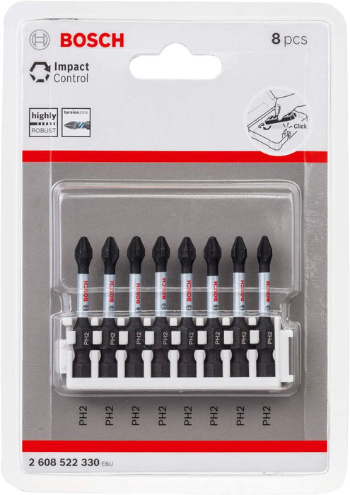 Bosch Impact Control 8-delni set dvostranih kovanih bitova PH2 dužine 50mm (2608522330)