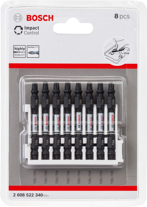 Bosch Impact Control 8-delni set dvostranih kovanih bitova T25 dužine 65mm (2608522340)