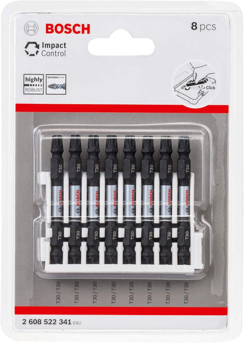 Bosch Impact Control 8-delni set dvostranih kovanih bitova T30 dužine 65mm (2608522341)