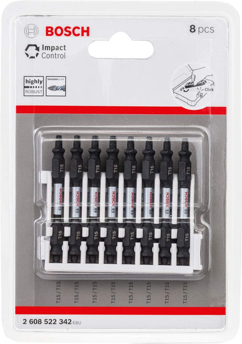 Bosch Impact Control 8-delni set dvostranih kovanih bitova T15 dužine 65mm (2608522342)