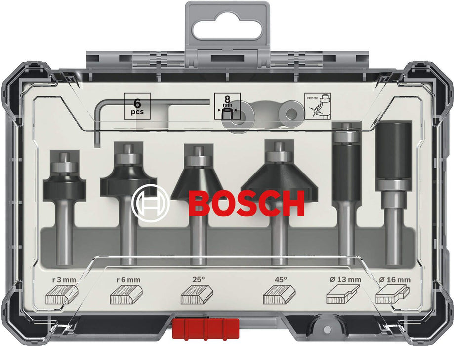 Bosch komplet glodala, 6 komada, Trim&Edging prihvat od 8 mm - 2607017469